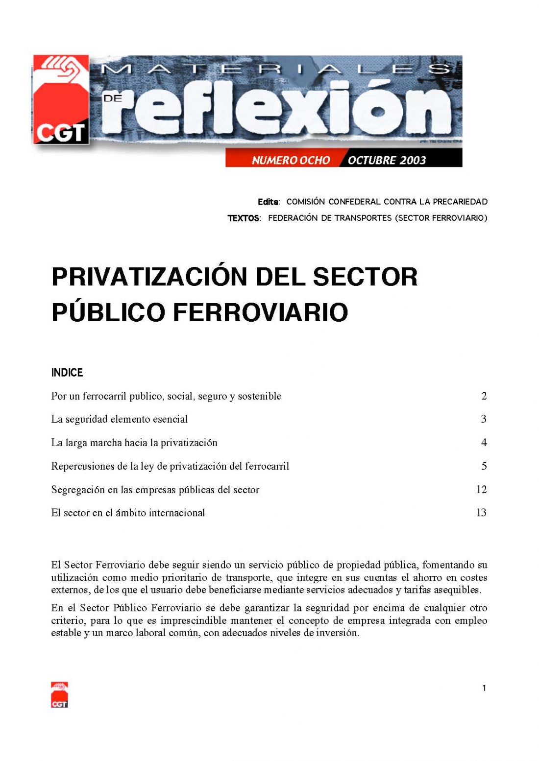 MR 08 Privatización del Sector Ferroviario