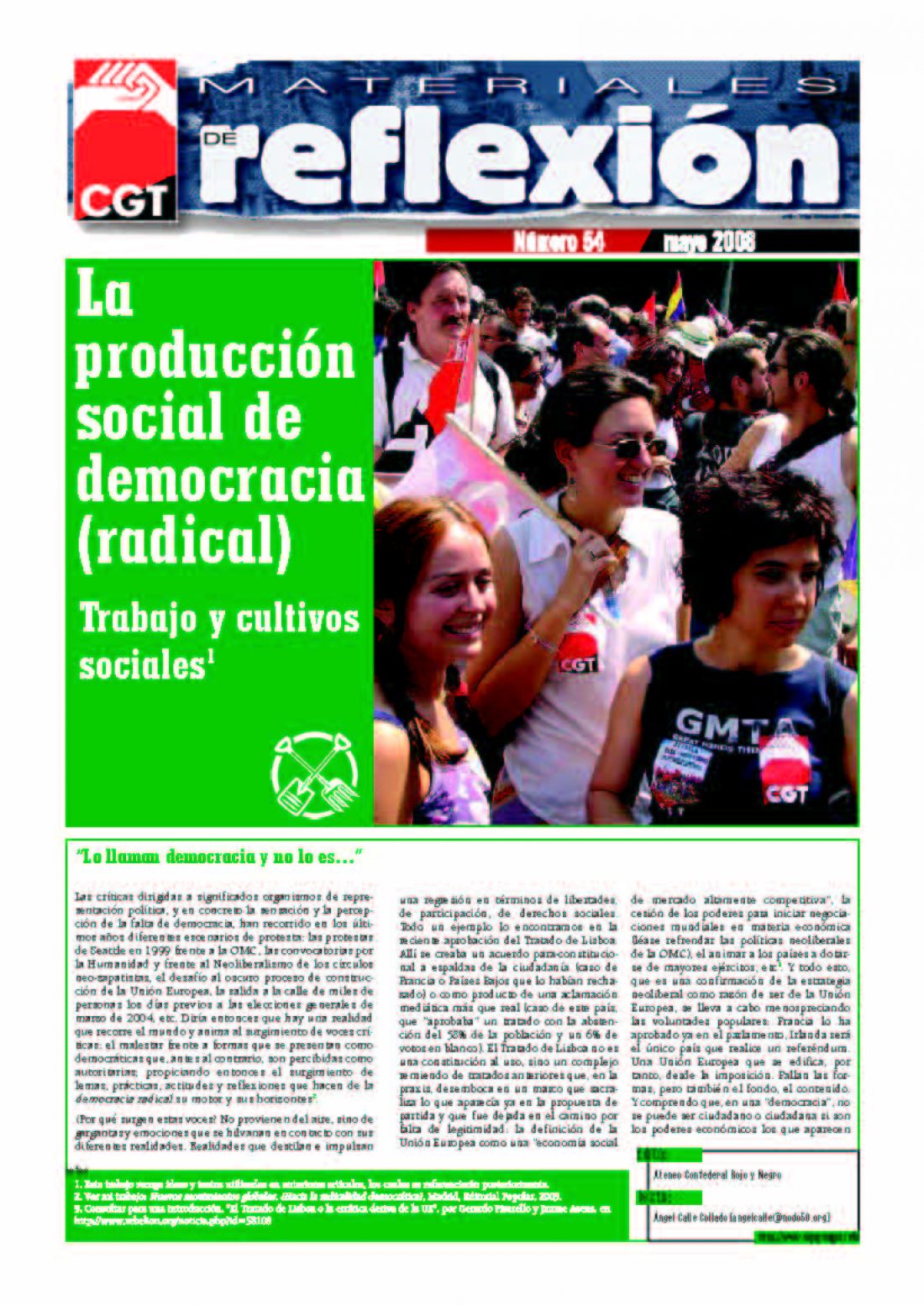 MR 54. La producción social de democracia (radical)