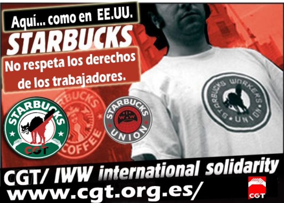 Starbucks : Aquí… como en EE.UU., No respeta los derechos de los trabajadores.