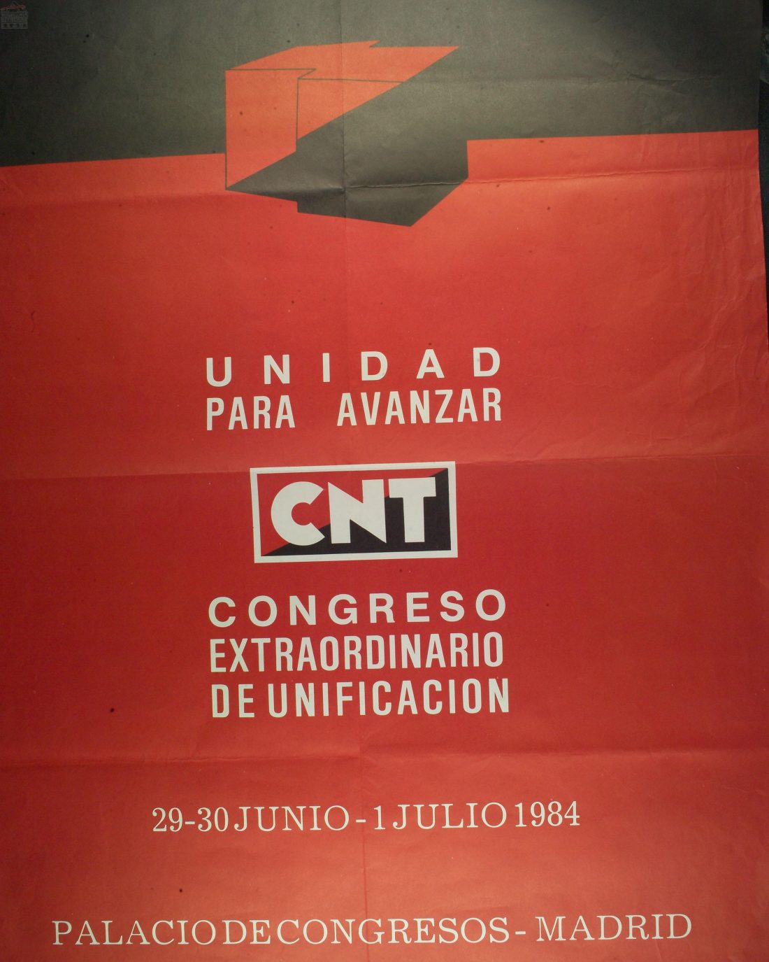 Cartel IX Congreso Extraordinario de Unificación CNT (Madrid 1984)