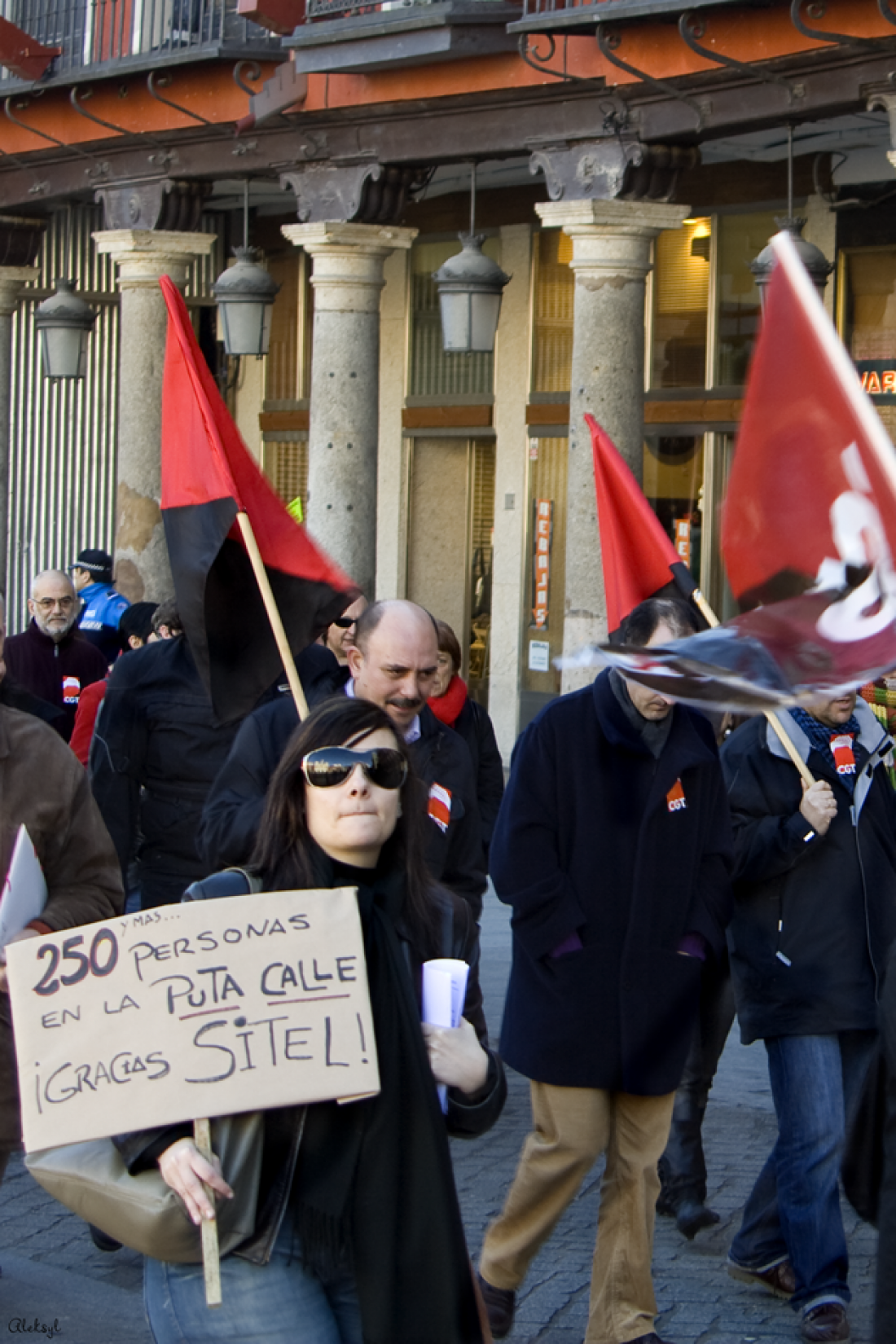 Manifestación en contra del cierre/deslocalización de SITEL-ONO Valladolid