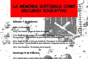 Teruel. 7 y 8 de Febrero : «La memoria histórica como recurso educativo»