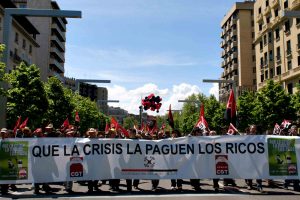 Zaragoza : La CGT sale a la calle en una jornada reivindicativa y combativa en contra del capitalismo causante de la crisis