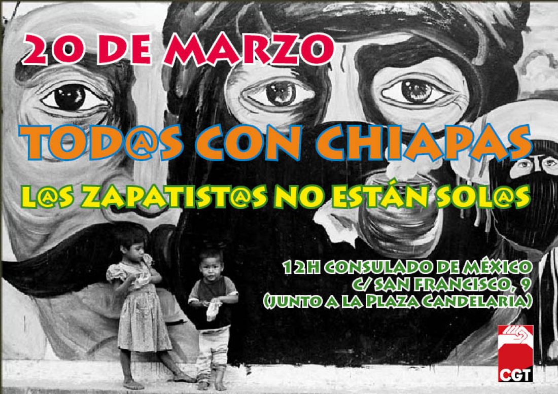 Tenerife, 20 de Marzo : Concentración contra la militarización de Chiapas.