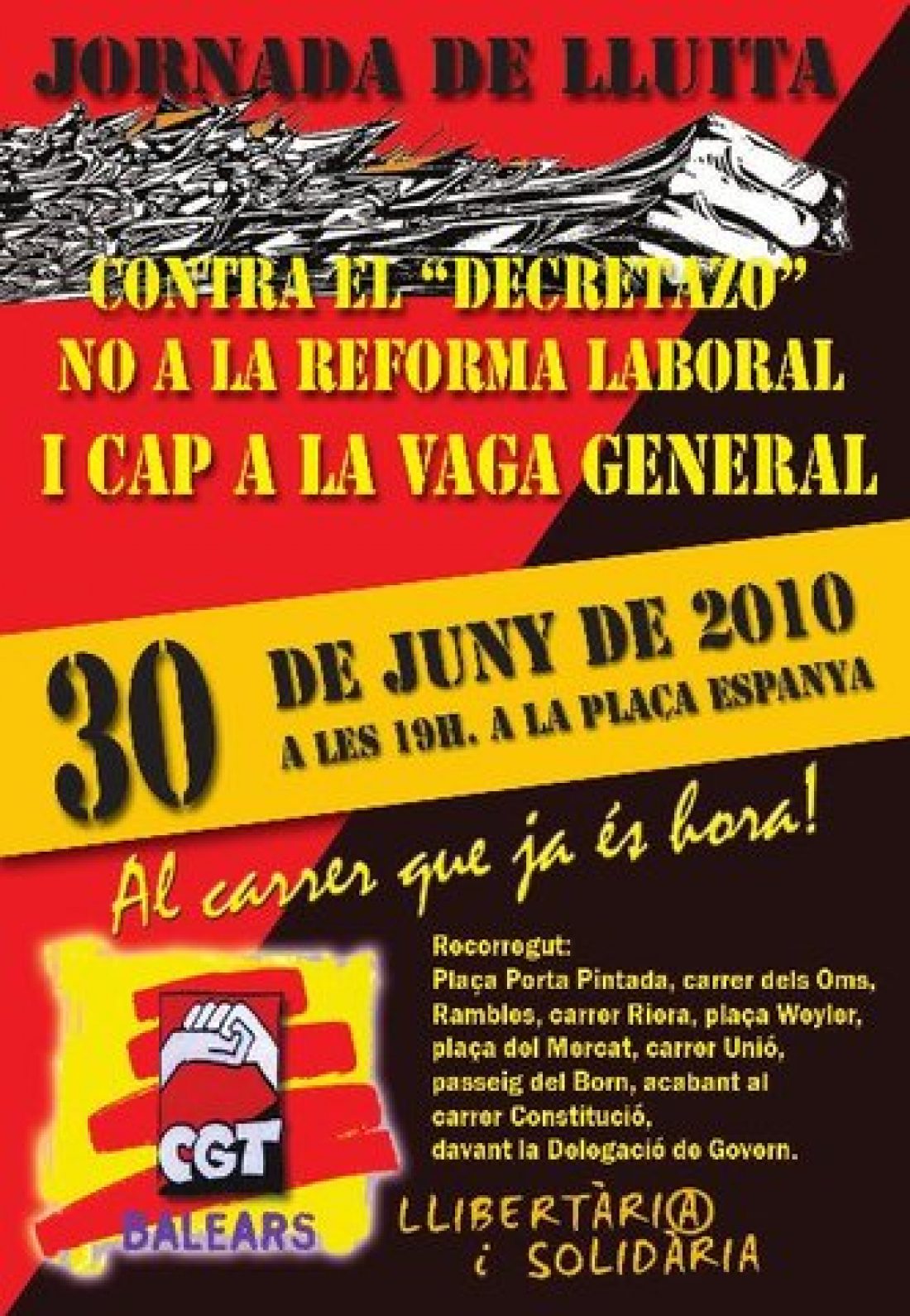 Baleares, 30 de Junio : CGT convoca Jornada de Lucha