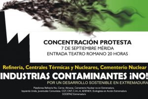 Mérida, 7 de septiembre : Concentración Día de Extremadura – ¡Industrias contaminantes NO !