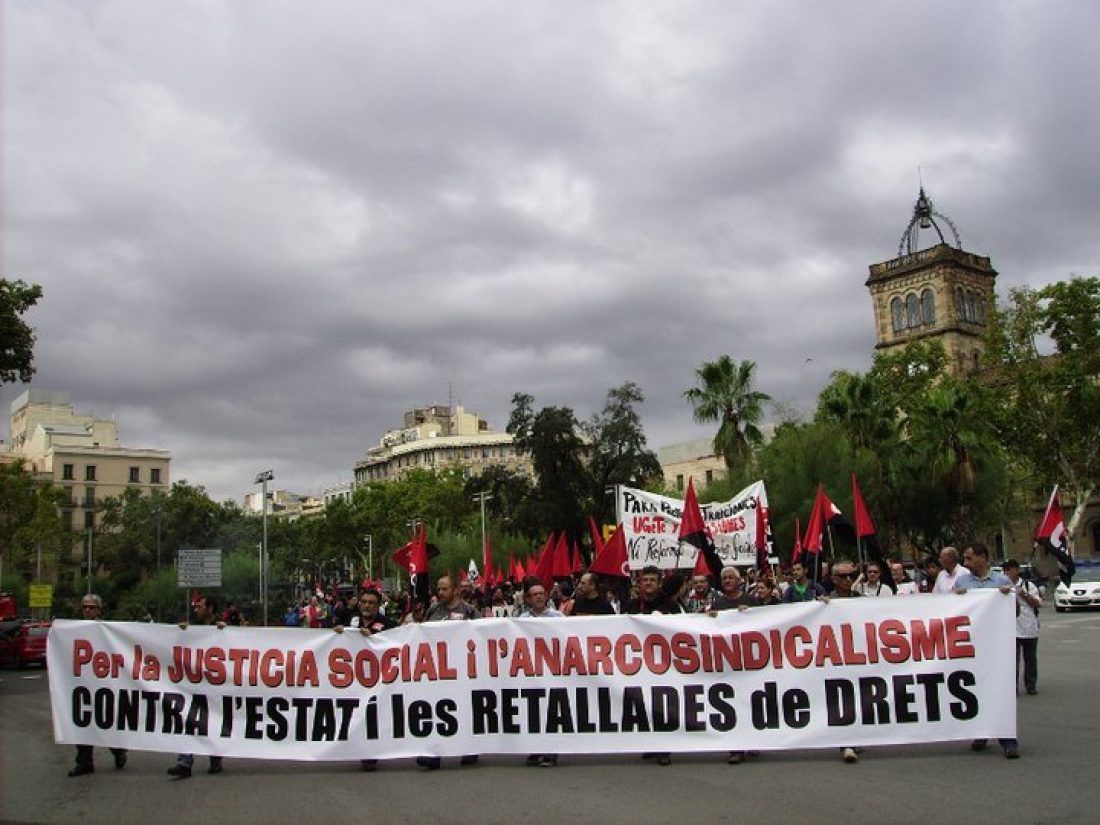 Celebrada en Barcelona la manifestación unitaria anarcosindicalista