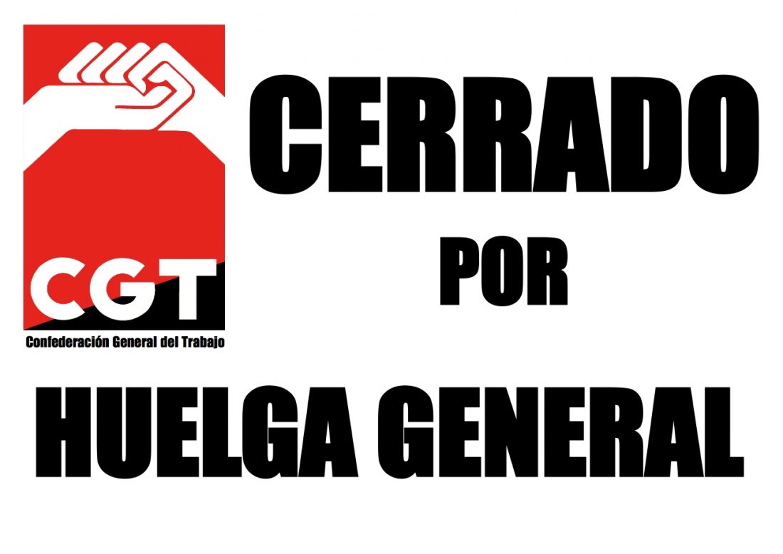 Convocatorias de CGT el 29-S : ¡HUELGA GENERAL !