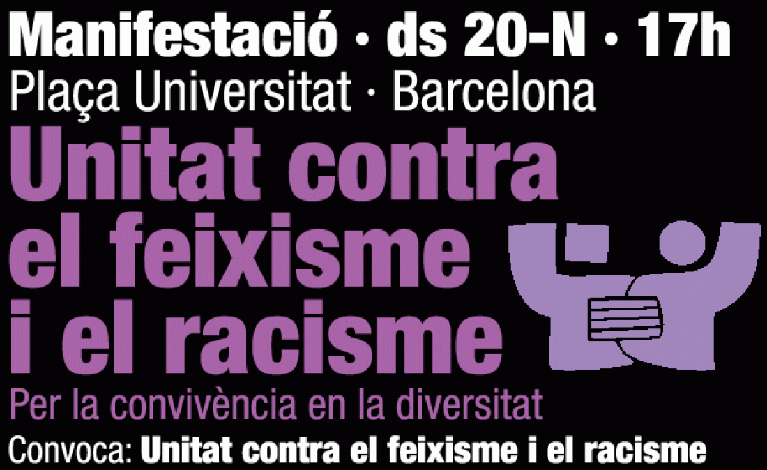 Barcelona, 20 y 21 de noviembre : Movilizaciones contra el fascismo y el racismo