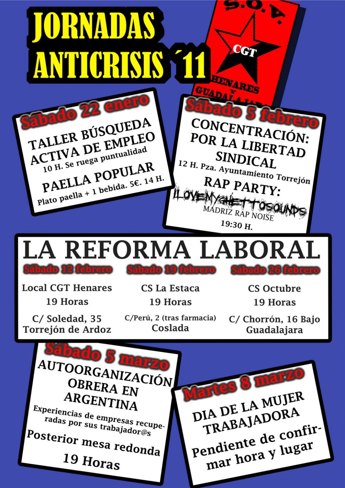 Torrejón de Ardoz, 5 de febrero : Concentración contra la represión sobre CGT del Ayuntamiento