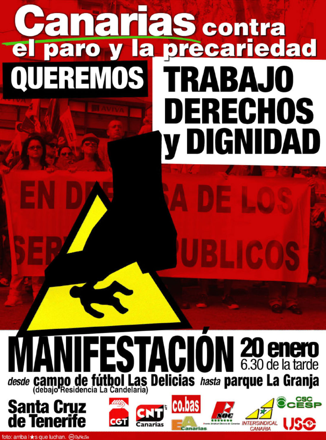 Tenerife, 20 de Enero : Manifestación unitaria contra el paro, la precariedad y las medidas antisociales