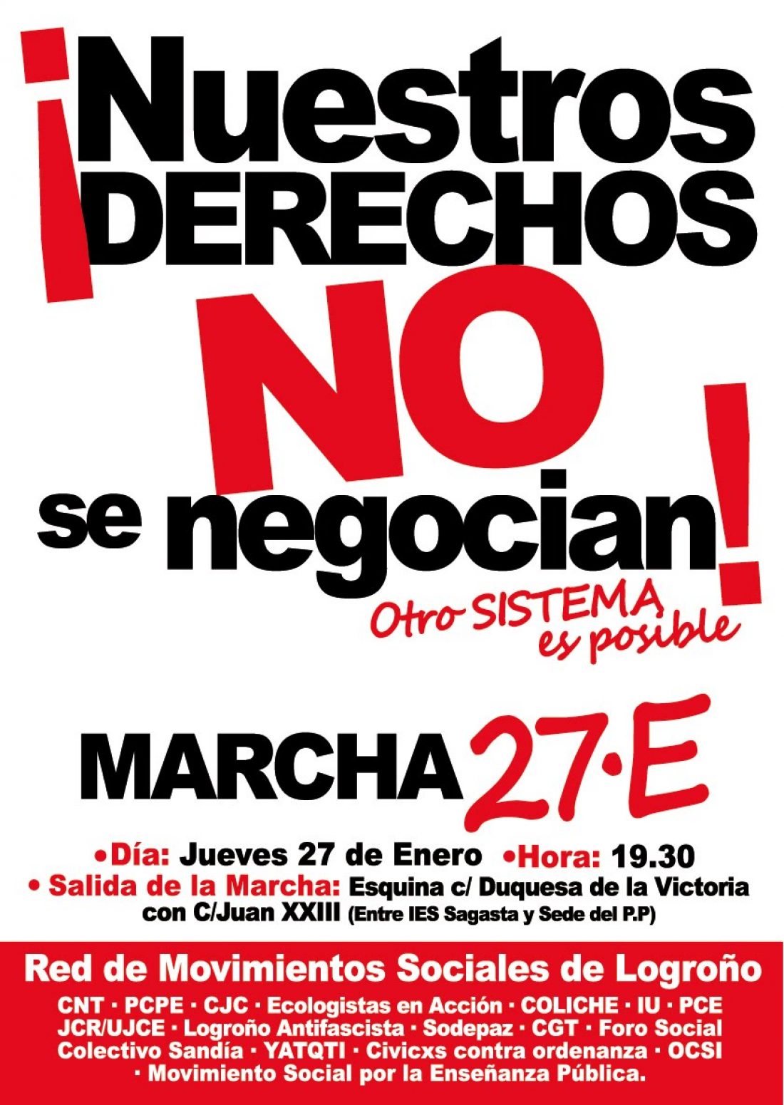 Andalucía, 27 de Enero : Manifestaciones de CGT contra la Reforma de las Pensiones