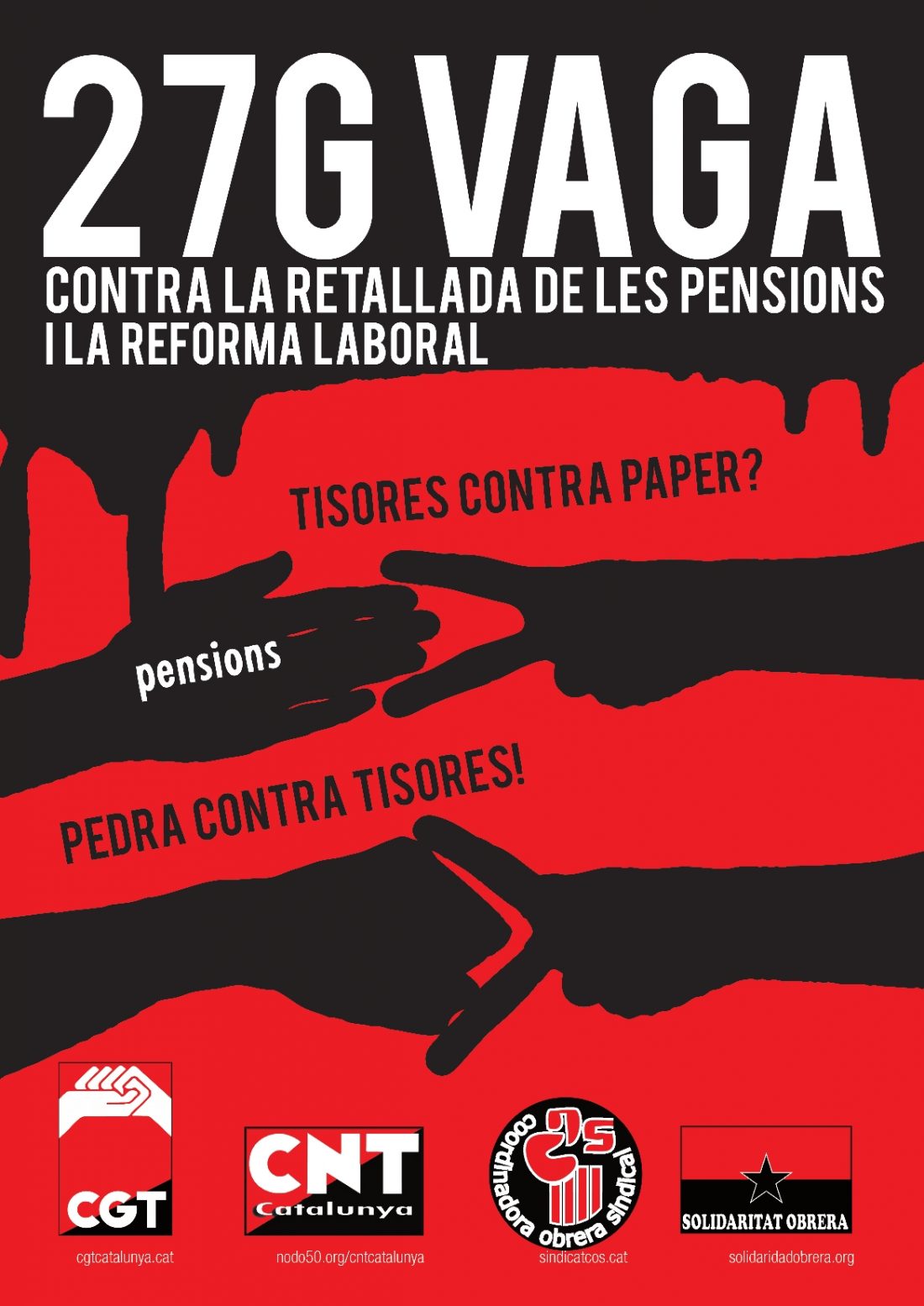 Catalunya : Convocatorias de CGT para la huelga general del 27E