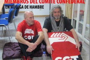Dos miembros del Comité Confederal de la CGT cumplen su quinto día en huelga de hambre contra la reforma de las pensiones