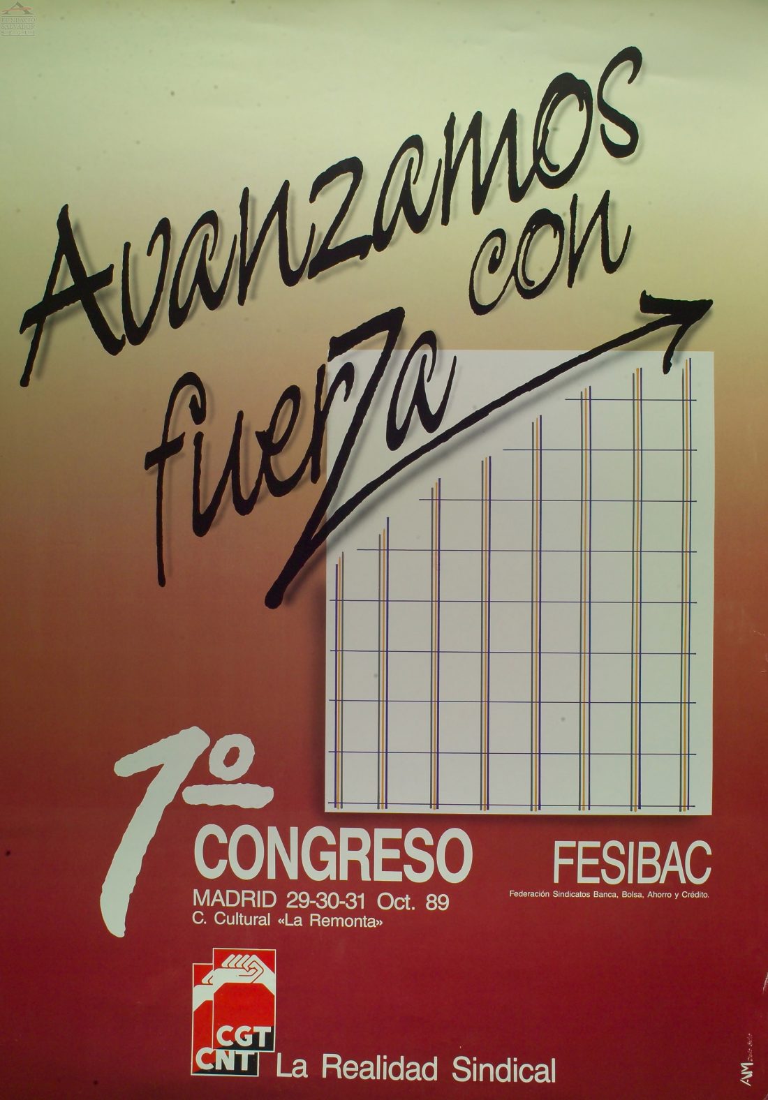 Cartel I Congreso CGT-CNT FESIBAC (Madrid 1989)