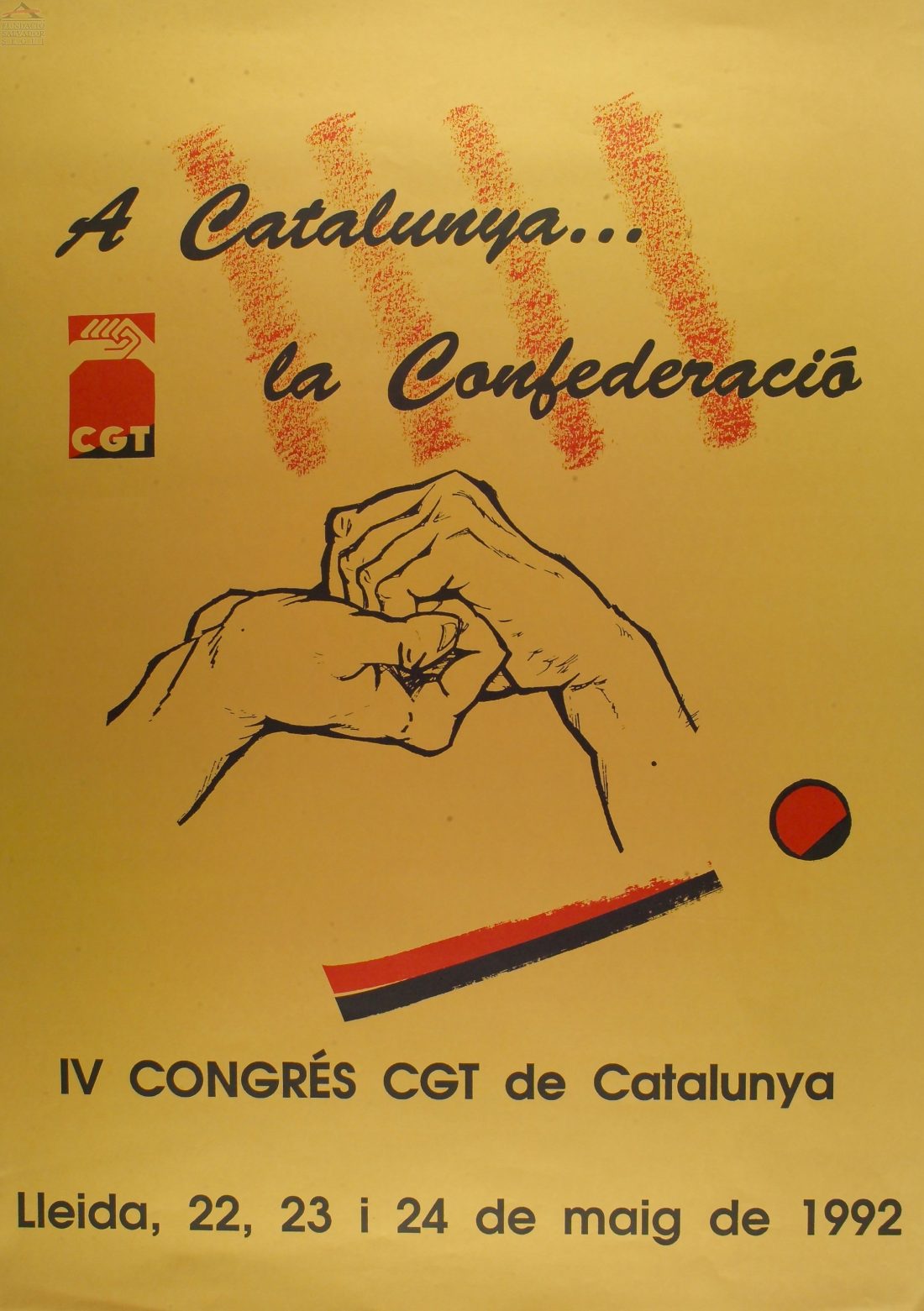 Cartel IV Congrés CGT Catalunya (Lleida 1992)