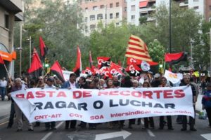 Zaragoza : «Tragar o Luchar», Manifestación combativa y unión anarcosindicalista