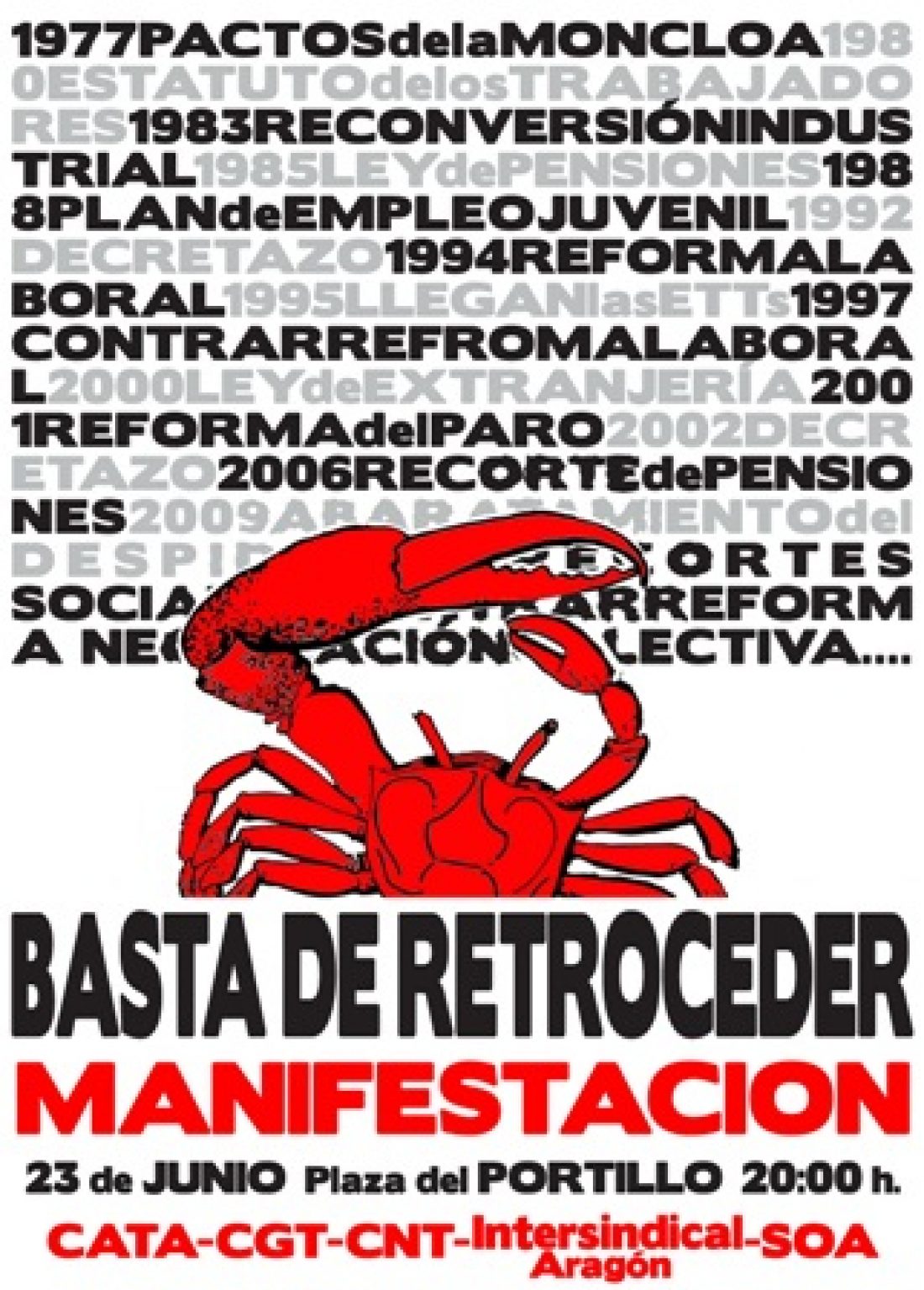 Zaragoza, 23 de junio : Manifestación contra la negociación colectiva