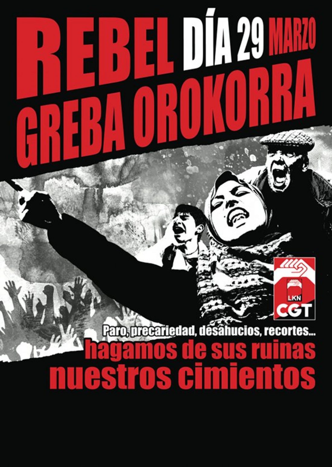 CGT-LKN de Euskadi convoca huelga general el 29 de marzo