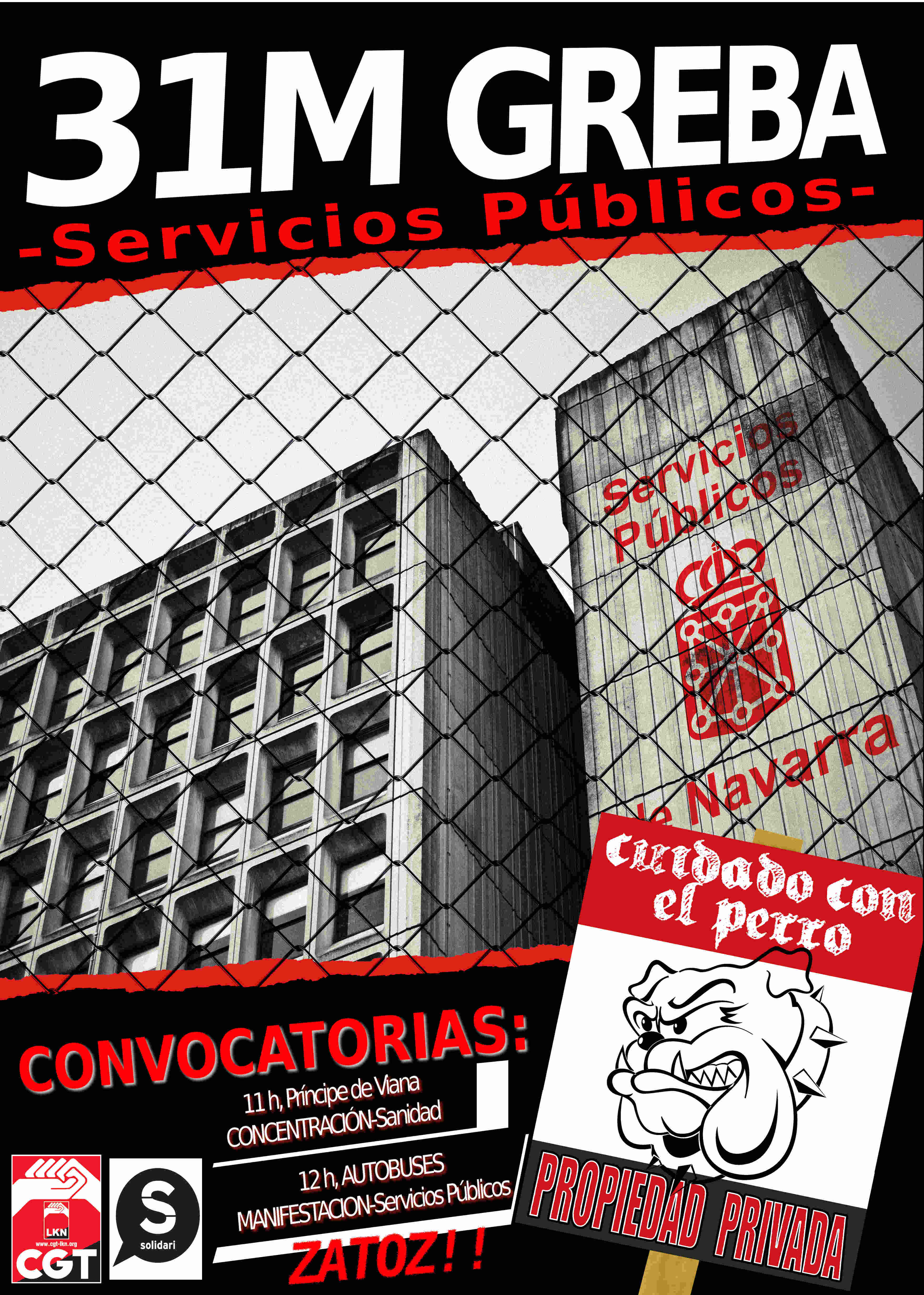 Disipación continuar Tomar conciencia 31 de mayo, Huelga en los servicios públicos en Navarra - CGT - Confederal
