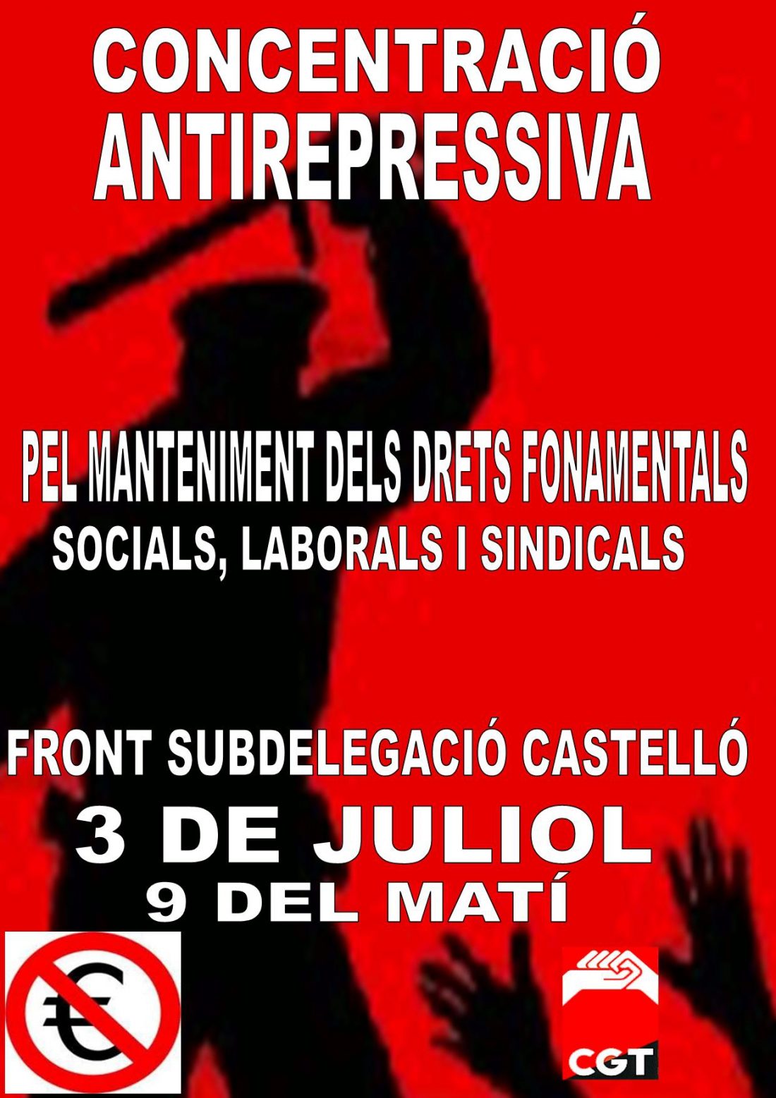 Castellón. 3 de julio Jornada Antirrepresiva