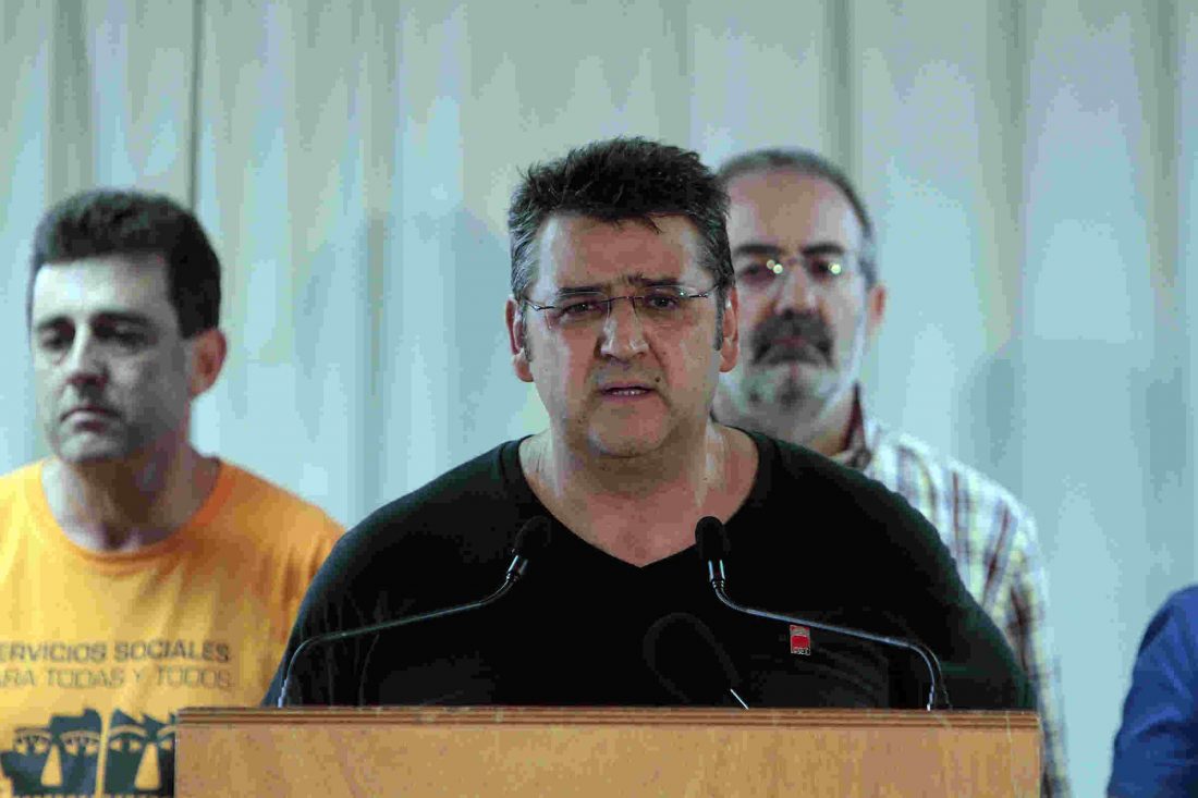 Rueda de prensa de Jacinto Ceacero, Secretario General de CGT, previa a la manifestación del 19 julio del 2012