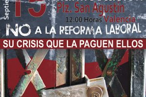 15-S Valencia: CGT convoca manifestación contra los recortes y por una Huelga General