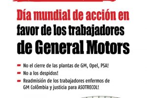 FESIM CGT. Solidaridad con lxs compañerxs de GM Colombia