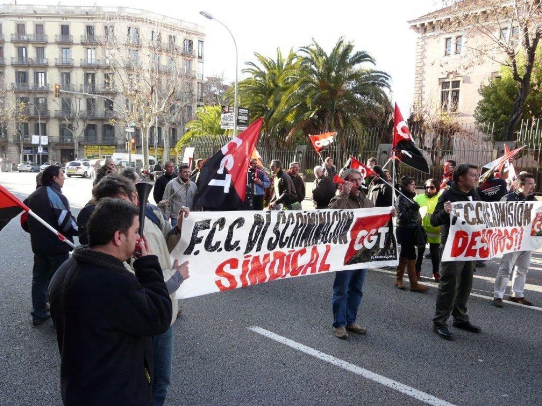 Barcelona. Concentración contra los despidos y la represión en FCC