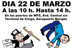 CGT Convoca concentración a las puertas de la empresa WFS en la Terminal de Carga del Aeropuerto de Barajas el 22 de marzo