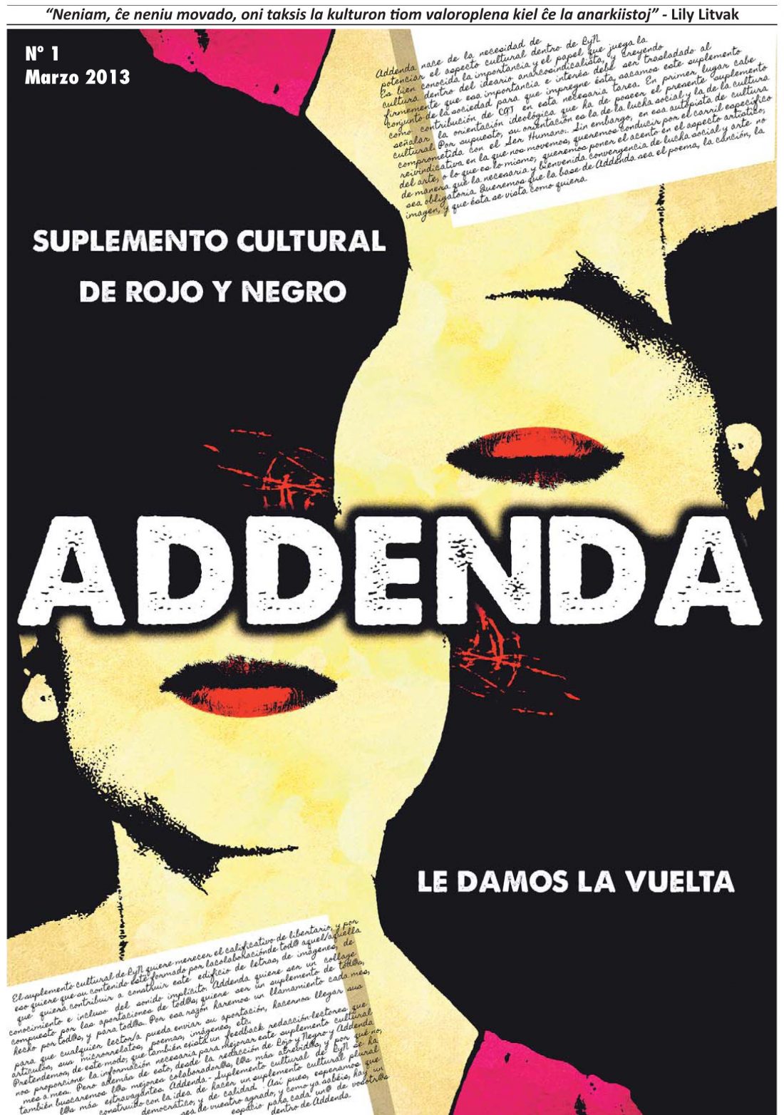 Addenda, suplemento cultural del RyN – Nº 1, marzo 2013