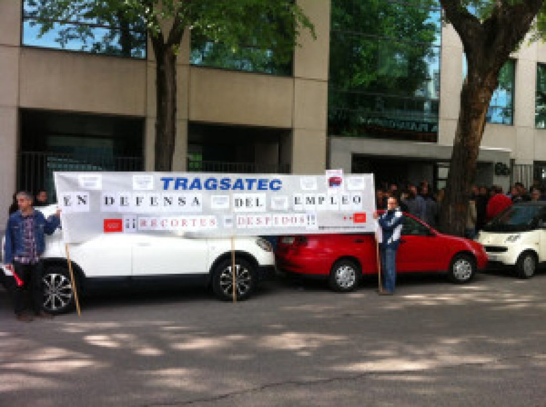 Crónica y fotos de la parada durante el descanso contra el ERE en Tragsatec el 21 de mayo de 2013