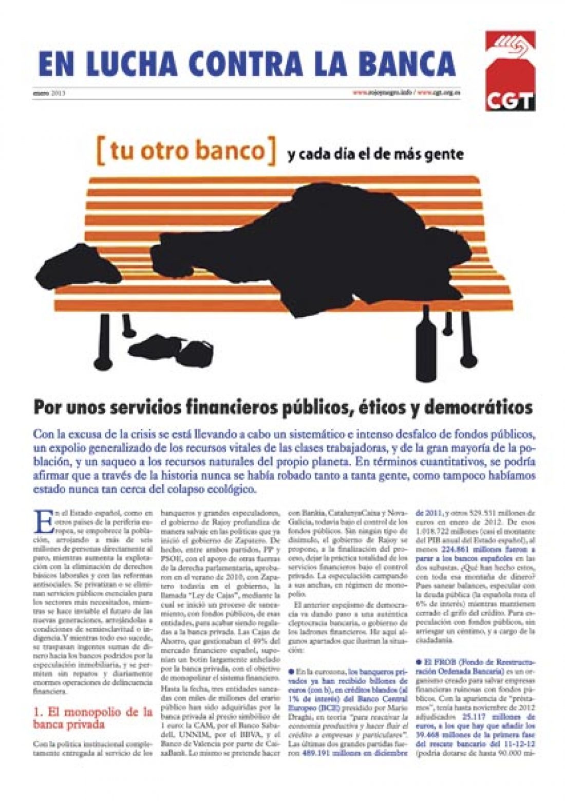 Separata «En lucha contra la Banca» – enero 2013