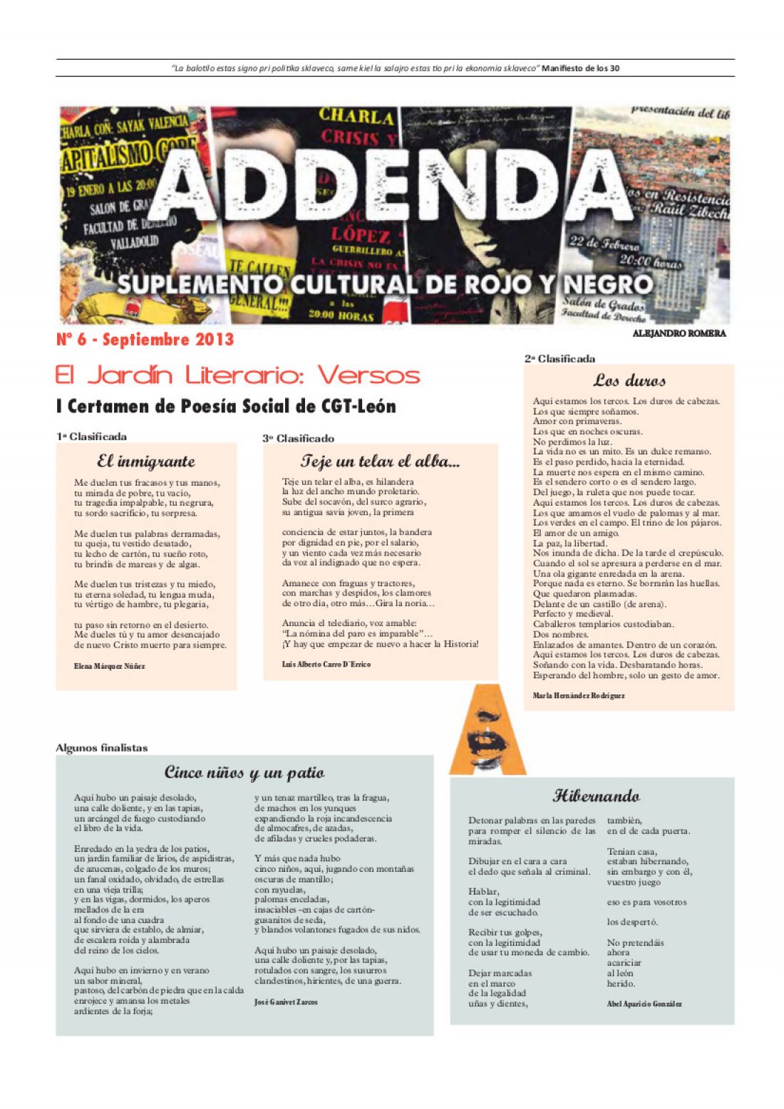 Addenda, suplemento cultural del RyN – Nº 6, septiembre 2013