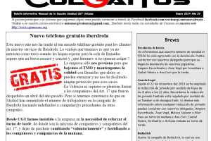 «Colgaítos» enero 2014: Boletín informativo de CGT Unísono Valencia