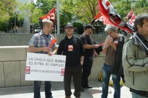 Concentración en Sitel de Barcelona ayer 6 de Mayo