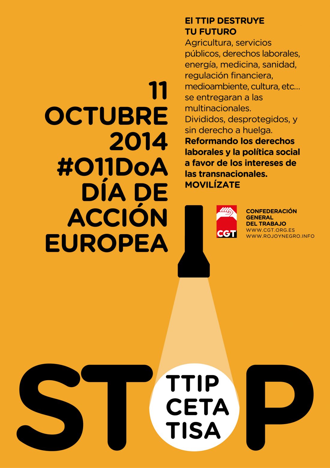 Movilizaciones el 11 de octubre Día Internacional contra el TTIP