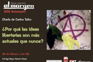 El Ateneo Libertario Al Margen celebra su XXIX aniversario con unas Jornadas Culturales