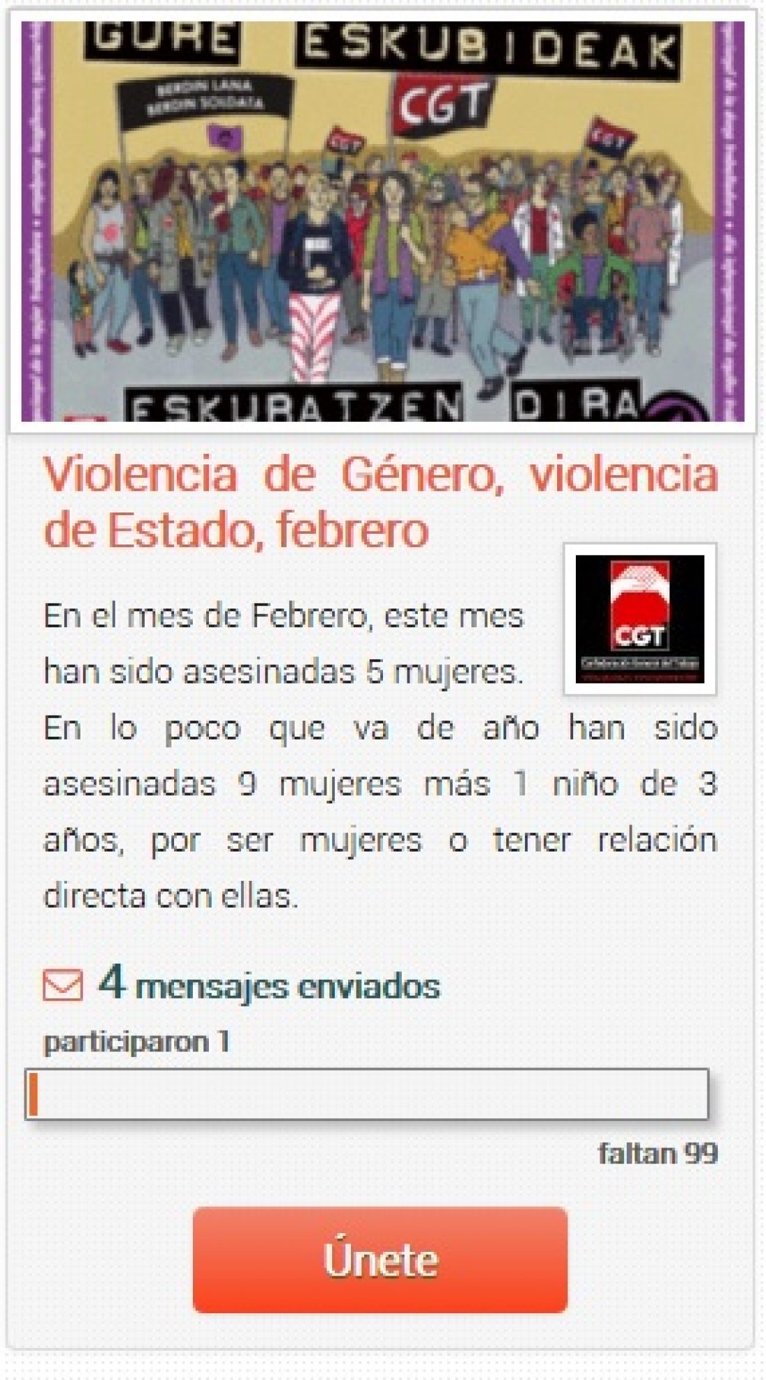 Violencia de Género, violencia de Estado, febrero
