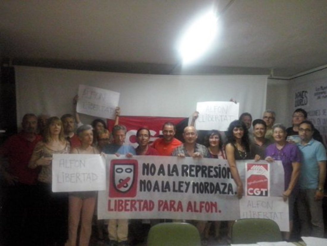 Declaración del Pleno de Sindicatos de la CGT-PV y Murcia contra el encarcelamiento de “Alfon”, la represión al activismo social y la Ley Mordaza