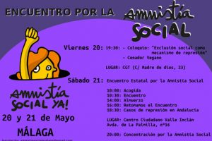 20 y 21M: Encuentro por la Amnistía Social ya!!!