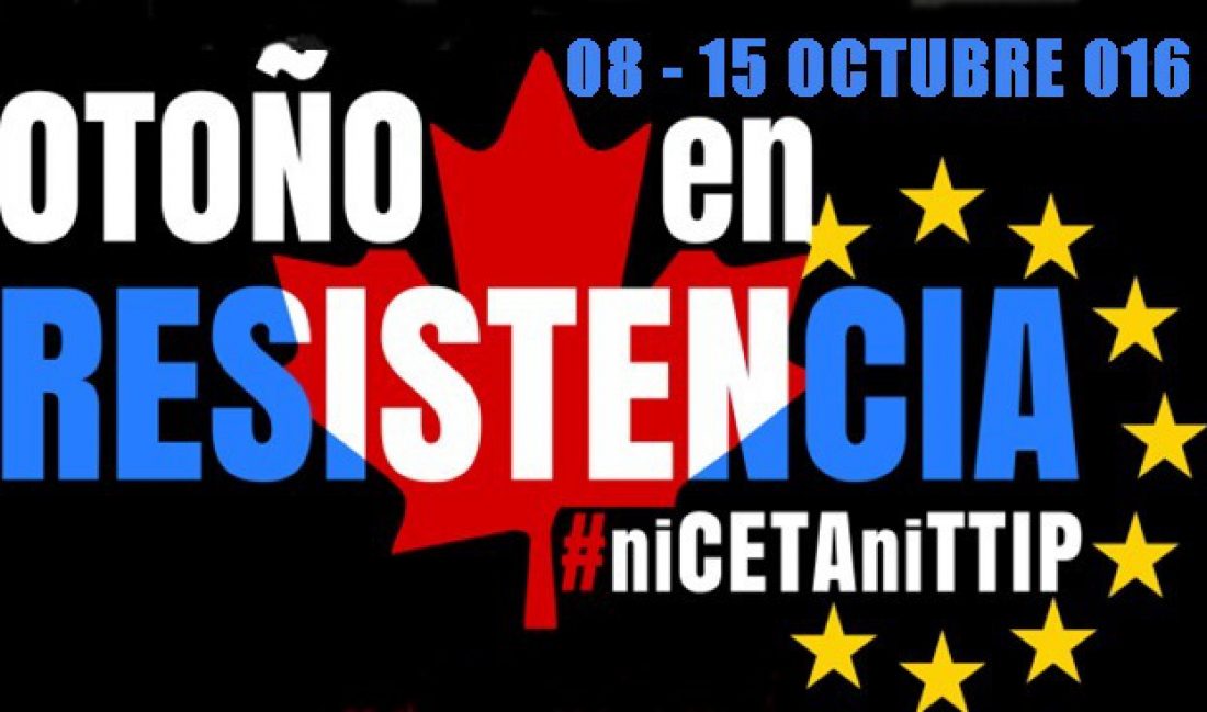 La CGT llama a participar en las manifestaciones contra el TTIP y el CETA que se celebran el 15 de octubre en las principales ciudades españolas