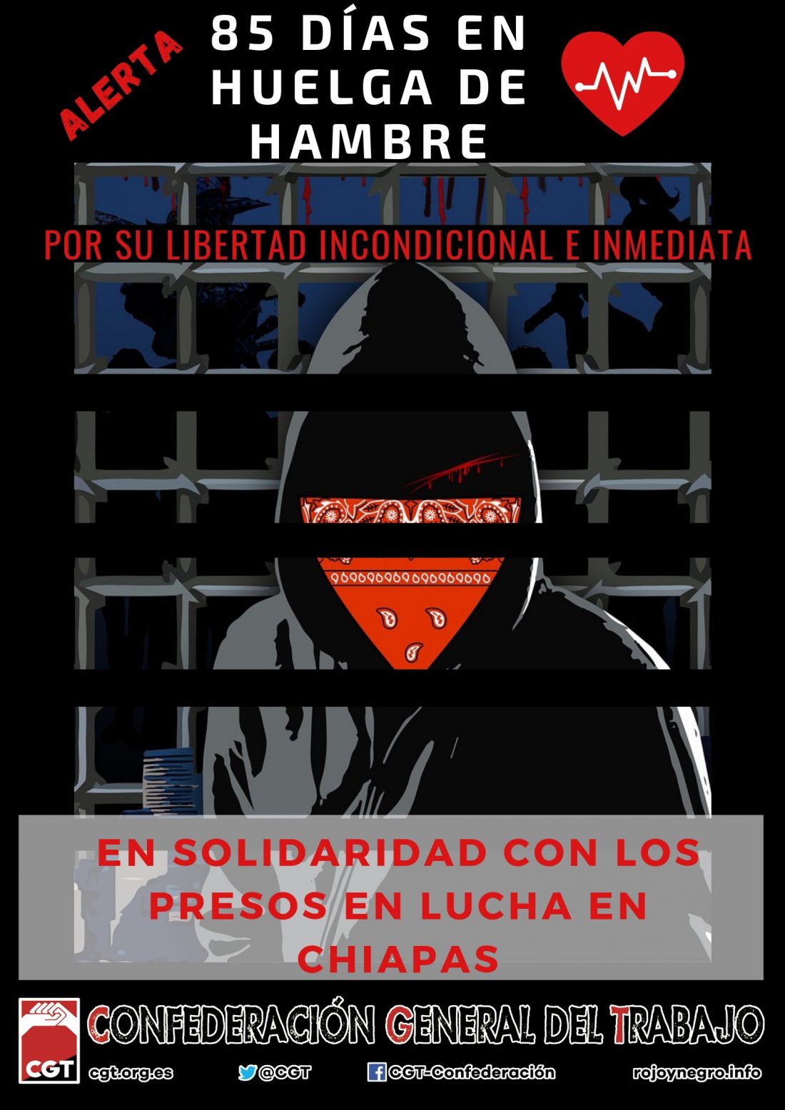 Campaña de solidaridad con los presos en huelga de hambre en Chiapas