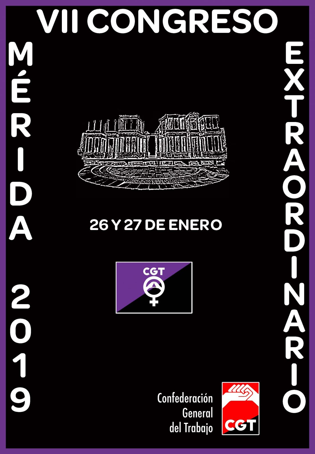 Cartel VII Congreso Extraordinario CGT (Mérida 2019)