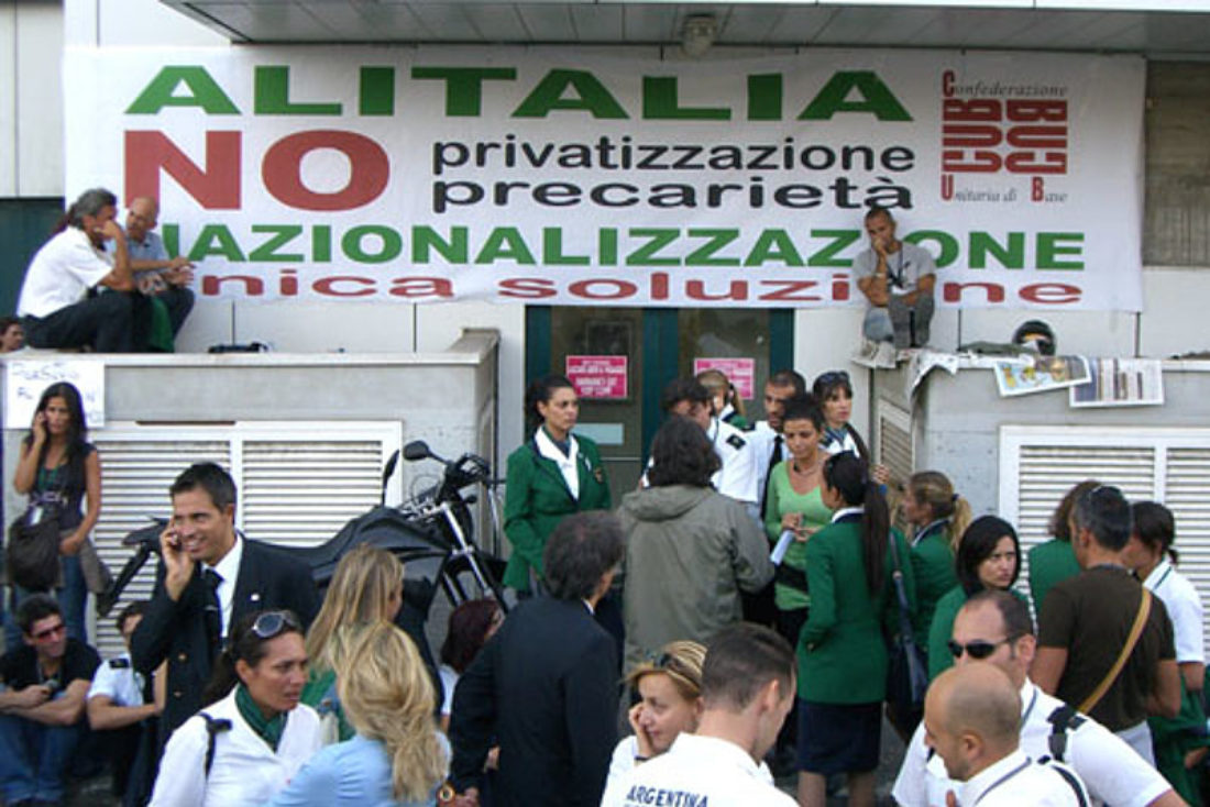 Italia: apoyo y solidaridad a la lucha de las trabajadoras de Alitalia