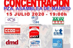 La movilización unitaria por la Sanidad Pública llega a las puertas de la Asamblea de Madrid