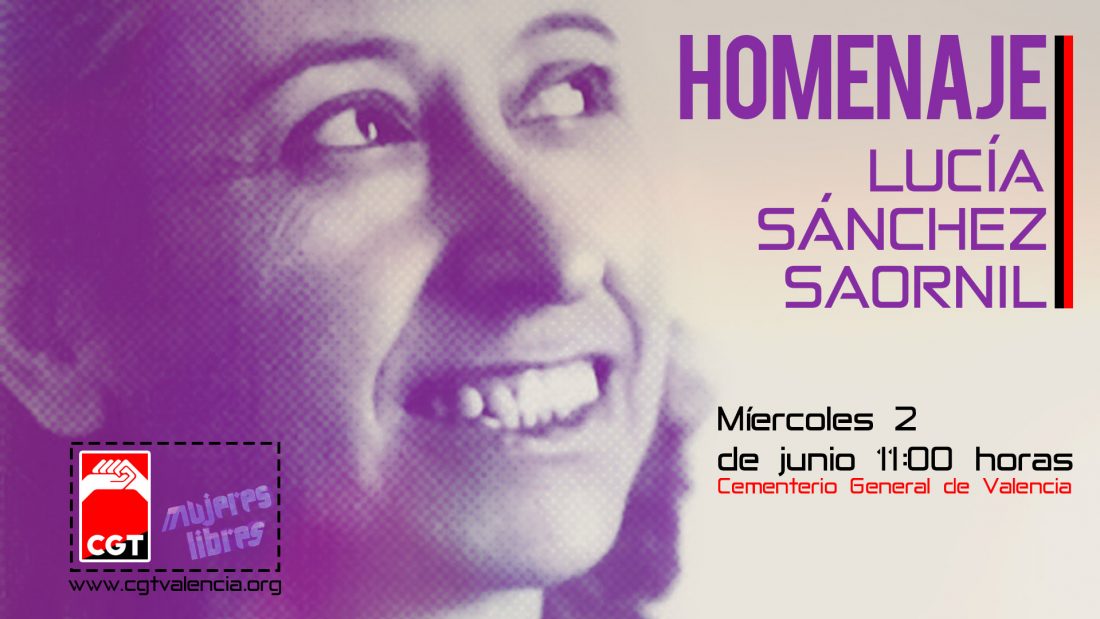 CGT València realiza un homenaje a Lucía Sánchez Saornil, cofundadora de Mujeres Libres