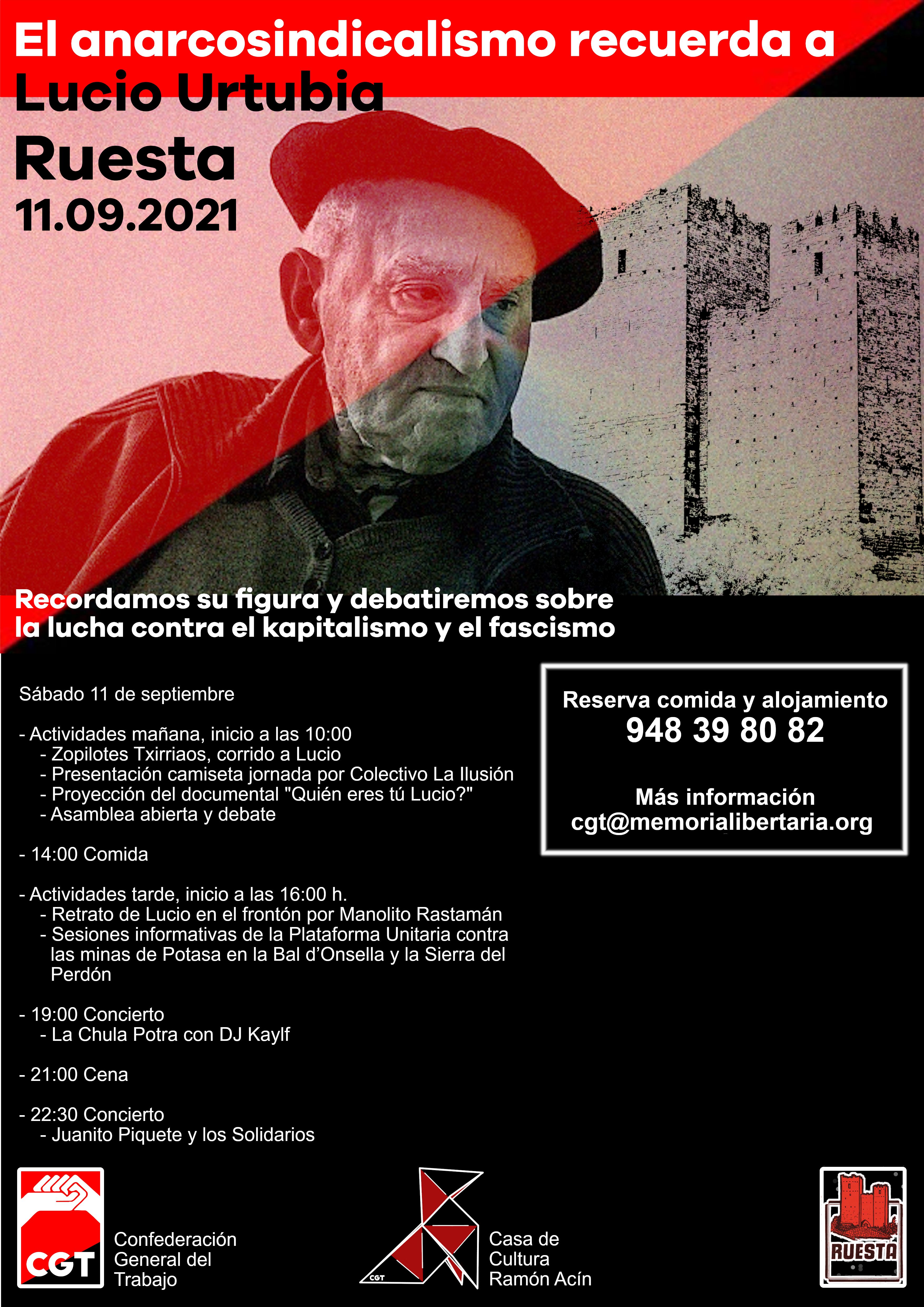 El anarcosindicalismo recuerda a Lucio Urtubia – Ruesta 11 septiembre