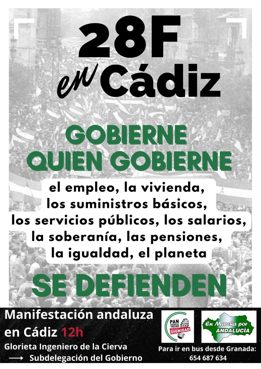 CGT llama a una gran movilización el próximo 28F en Cádiz contra todos los Gobiernos