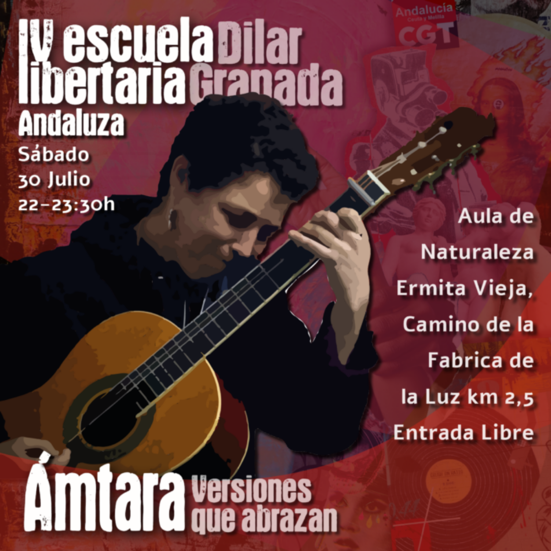 IV Escuela Libertaria Andaluza: Concierto de entrada libre de Ámtara y sus «Canciones que abrazan»
